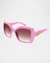 Gucci Injection Plastic Square Sunglasses In Pink