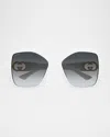 Gucci Injection Plastic Square Sunglasses In White