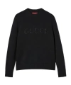 Gucci Inlaid Wool And Cashmere Blended Sweater In Black