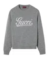 Gucci Logo Intarsia Wool Sweater In Gray
