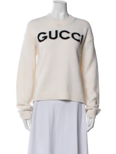 Pre-owned Gucci Intarisa Wool Sweater In Neutrals