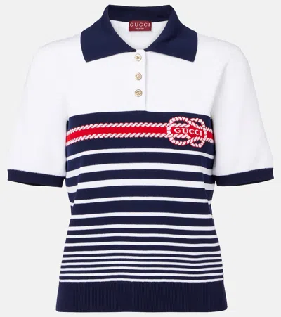 GUCCI INTARSIA COTTON POLO SHIRT