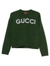 Gucci Sweater With Crew Neck In Wool In Green
