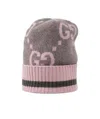 Gucci Intarsia-knit Logo Hat In Gray