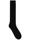 Gucci Knit Silk Wool Socks In Black