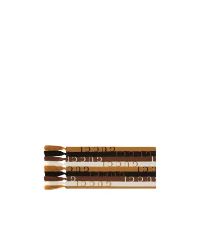 Gucci Intarsia-knit Scarf In Brown