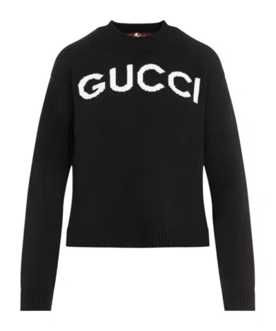 GUCCI GUCCI LOGO INTARSIA KNIT SWEATER