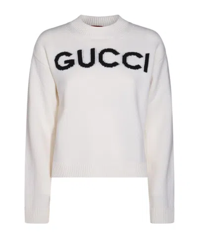 Gucci Ivory Wool Knitwear In White