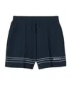 Gucci Fabric Shorts With Intarsia In Navy Blue