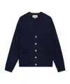 Gucci Intarsia Wool Cardigan In Blue