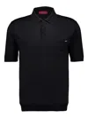 Gucci Fine Wool Knit Polo Top With Intarsia In Black