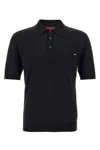 Gucci Black Polo Shirt With Chest Pocket And Embroidered Logo On The Front In Fine Silk Knit Man In Black