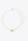 Gucci Interlock G Pearl Necklace In White
