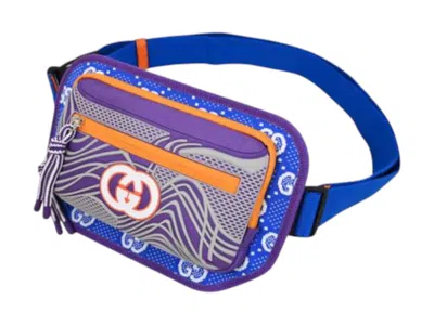 Pre-owned Gucci Interlock Gg Monogram Belt Bag In Blue