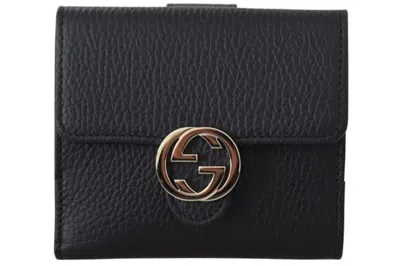 Pre-owned Gucci Interlocked Gg Wallet Small Black