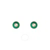 Gucci Interlocking 18ct Rose Gold Green Agate Stud Earrings - Ybd786554002 In Pink/rose Gold Tone/gold Tone