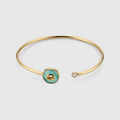 Gucci Interlocking 18k Bangle Bracelet In Gold