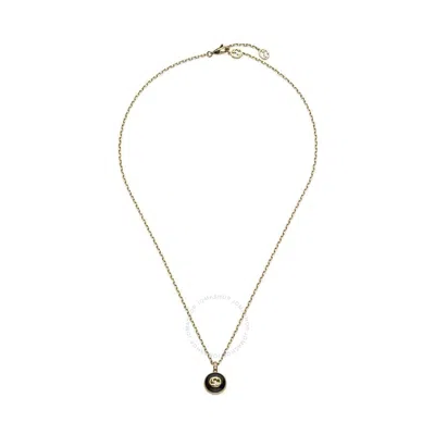 GUCCI GUCCI INTERLOCKING 18K CHAIN NECKLACE WITH BLACK ONYX - YBB789340001