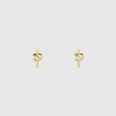 Gucci Interlocking 18k Hoop Earrings In Gold