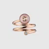 Gucci Interlocking 18k Spiral Ring In Gold