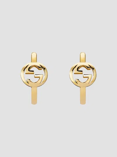 Gucci Interlocking 18k Yellow Gold Hoop Earrings