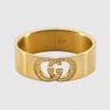 Gucci Interlocking Crystal Cuff Bracelet In Gold