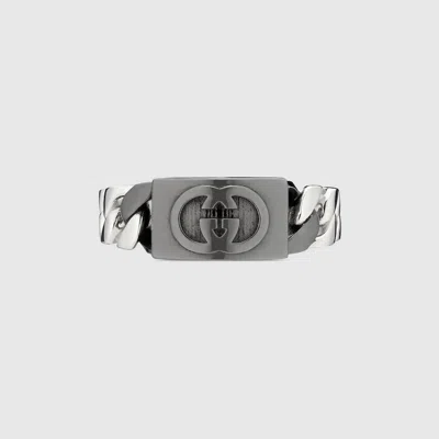 Gucci Interlocking Band Ring In Metallic