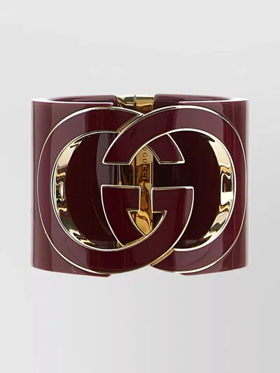 Gucci Interlocking Bangle Hinged Design In Brown