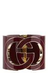 Gucci Interlocking-g Cut-out Bangle In Brown