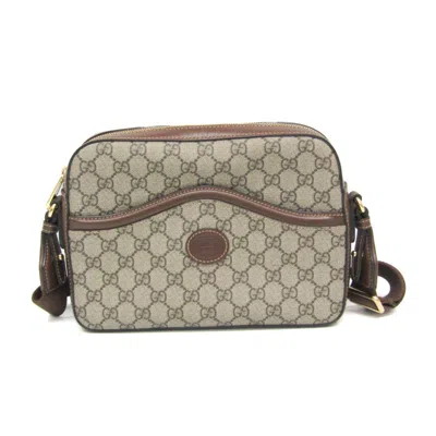 Pre-owned Gucci Interlocking Beige Canvas Shoulder Bag ()