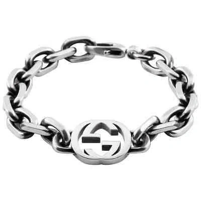 Pre-owned Gucci Interlocking Bracelet In Silver