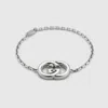 Gucci Interlocking Bracelet In Silver-toned Metal