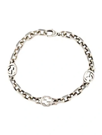 Pre-owned Gucci Interlocking Chain Bracelet, 7.75" In Multi