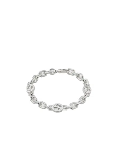 Gucci Interlocking Chain Bracelet In Silver