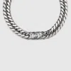 Gucci Interlocking Chain Necklace In Silver-toned Metal