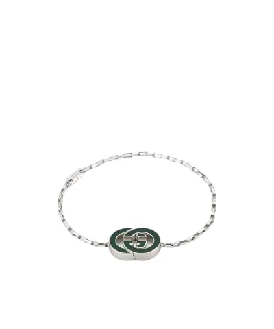 Gucci Interlocking Charm Bracelet In Silver