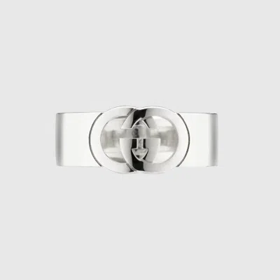 Gucci Interlocking Chevalier Ring In Metallic