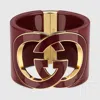 Gucci Interlocking Cuff Bracelet In Burgundy