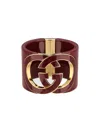 Gucci Interlocking Cuff Bracelet In Burgundy