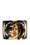 Gucci Interlocking Cuff Bracelet In Black
