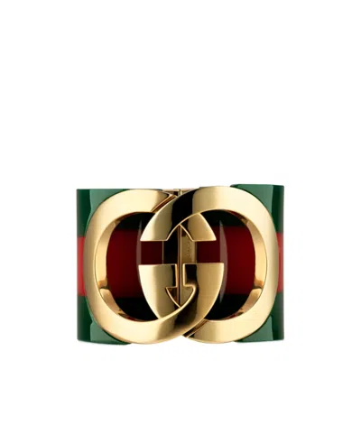 Gucci Interlocking Cuff Bracelet In Gold
