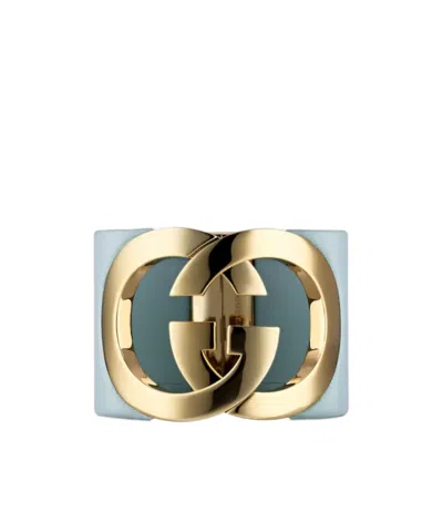 Gucci Interlocking Cuff Bracelet In Green