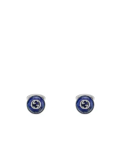 Gucci Interlocking Cufflinks In Blue