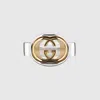 Gucci Interlocking Cut-out Ring In Metallic