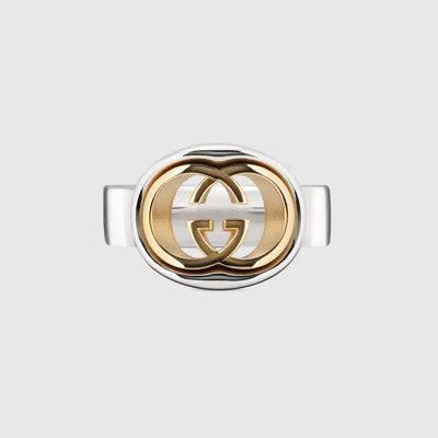 Gucci Interlocking Cut-out Ring In Metallic