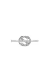 Gucci Interlocking G Diamond Ring In Silver