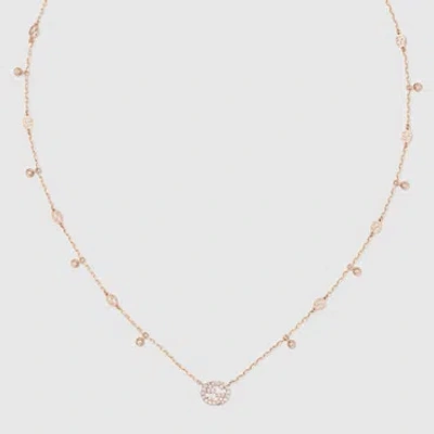 Gucci Interlocking G Diamond Necklace In Pink