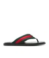 Gucci Web Stripe-embellished Flip Flops In Black