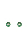 Gucci Interlocking 18ct Rose Gold Green Agate Stud Earrings - Ybd786554002 In Green