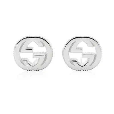 Pre-owned Gucci Interlocking Earrings In Silver